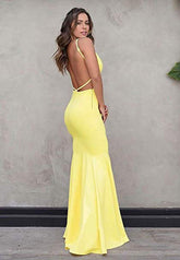 Charming Satin Mermaid Sweetheart Spaghetti Straps Long Prom Dresses,Elegant Evening Dresses